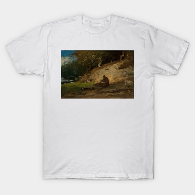 The Hermit by George Inness T-Shirt by Classic Art Stall